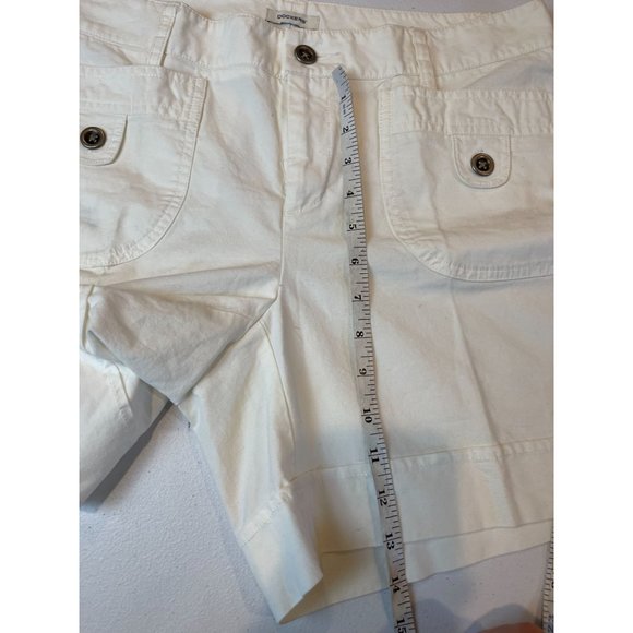 Dockers Womens Pockets Front Shorts Mid Rise Stretch Flat Front White Size 10 - Picture 6 of 9
